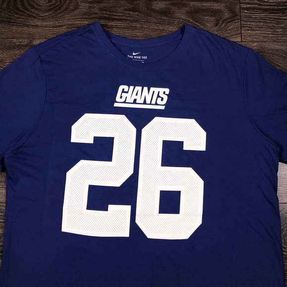 The Nike Tee NFL New York Giants Saquon Barkley #26 Men’s Blue T-Shirt Size XXL - Picture 2 of 9